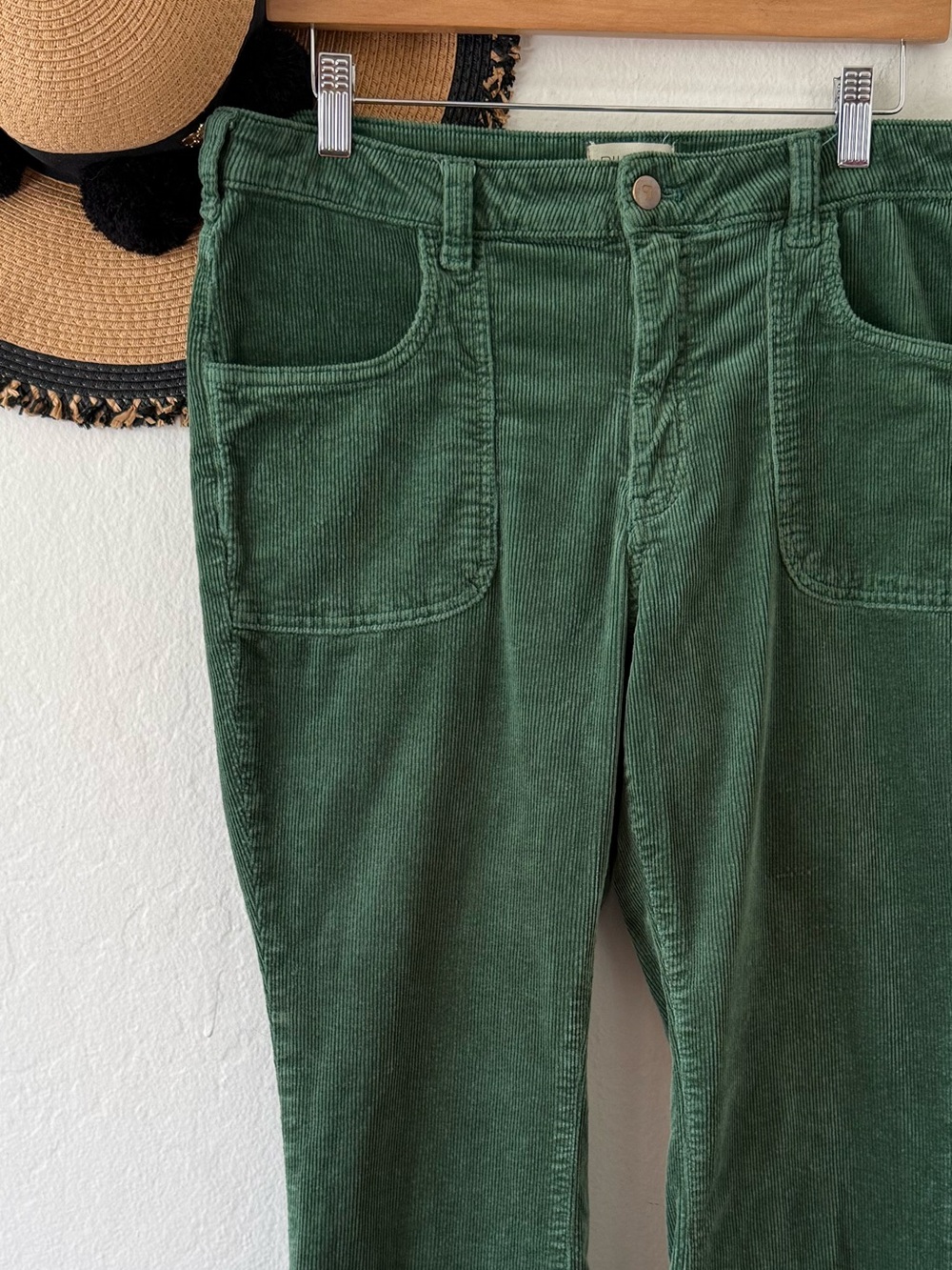 Anthropologie Pilcro The Icon Green Flare Leg Corduroy Pants Size 32 - Picture 11 of 16